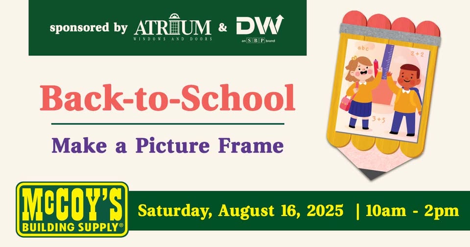 Back-to-School Family Craft Day at McCoy’s Building Supply